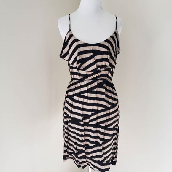 Soprano Dresses & Skirts - Soprano Black & Beige Tan Stripe Sundress